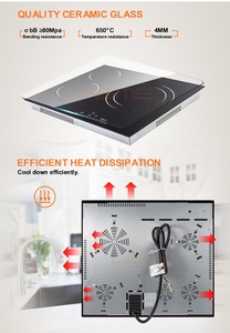 Placa de Cocción Infrarroja de Tres Quemadores con Certificación CE/CB, Integrada en Cerámica para Electrodomésticos de Cocina - Product Image 3