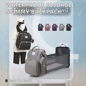 Wholesale Waterproof <b>Foldable</b> Travel Backpack Zipper Newborn Baby <b>Cot</b> Mommy Nappy Diaper Bag Lady Baby Bag Changing Station - Product Image 2