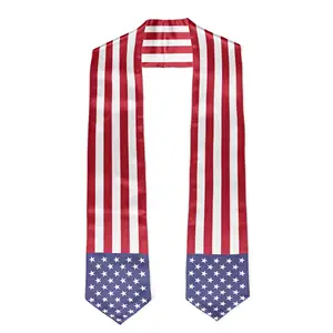 OEM sciarpa di laurea bandiera nazionale studenti internazionali sublimazione personalizzato macchia laurea fascia stola regalo