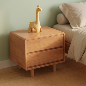 Mesita de Noche Moderna de Madera con 2 Cajones, Estilo Escandinavo, para Dormitorio, Solución de Almacenamiento - Product Image 2