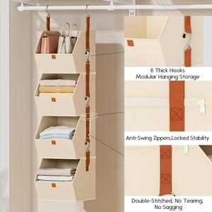 New Multi-Functional Wardrobe Storage <b>Box</b> Freely Assemblable <b>Foldable</b> Hanging Detachable 4-Layer Bedroom Hanging Storage <b>Box</b> - Product Image 2