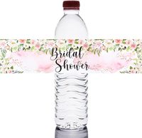Nouvelles étiquettes autocollantes mignonnes en aquarelle pour bouteilles d'eau minérale rose et bleue, étiquettes personnalisées imperméables