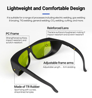 Lunettes de sécurité laser à fibre verte DMK T3D8-S5, nouvelle génération, OD8+, niveau de sécurité élevé, lunettes de protection laser pour le soudage, la découpe et le nettoyage