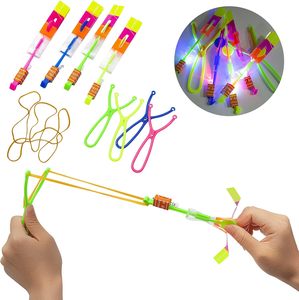 Jouet volant lance-fusées avec lumières LED, s'illumine dans le noir, lance-fusées de fête, hélicoptère flèche lumineux, fournitures de fête éblouissantes - Product Image 5