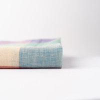 Tissu en lin naturel haut de gamme 100 % pur, couleur arc-en-ciel, 135 GSM, 137 CM, teint en fil, textile en lin polyvalent pour chemises, robes et vêtements