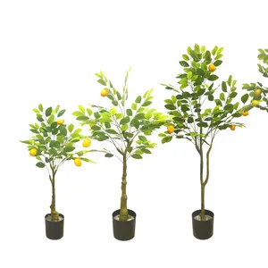 가짜 플라스틱 planta 과일 나무 홈 오피스 장식용 인공 레몬 나무 화분 분재 식물