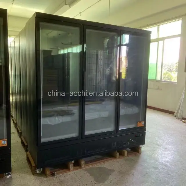hot sale upright cooler fridge chiller refrigerated refrigerator cooler display with glass doors for supermarket