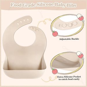 Set de Alimentación de Silicona para Bebés de 10 Piezas, Productos para el Destete, Plato con Ventosa, Babero, Alimentador de Frutas, Cuchara para Bebé, Tenedor, Vaso con Boquilla de Pato - Product Image 5