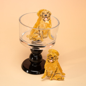 Pince à cheveux en acétate de cellulose motif Golden Retriever mignon, forme animale, accessoires pour cheveux pour femmes et jeunes filles - Product Image 1