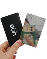 Miroir de maquillage portable mini épais incassable en acrylique PVC, découpé sur mesure, vierge, avec logo, format carte de visite