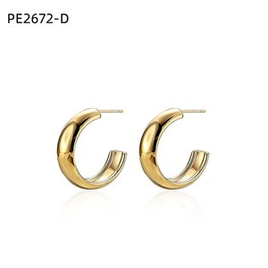 Amy Amy <b>Huggie</b> Earrings <b>Silver</b> Plated Alloy 8x24mm Geometric Classic Women's Jewelry Gift - Product Image 2