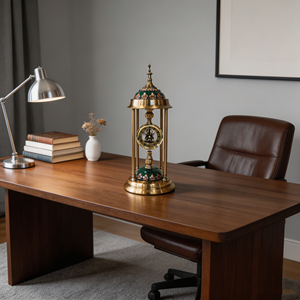 European Style Vintage Premium <strong>Desk</strong> <strong>Clock</strong> Metal Table <strong>Desk</strong> <strong>Clock</strong> Table <strong>Clock</strong> and Candle Holder Set for Home Office Decorative - Product Image 3