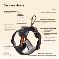 Nouveau gilet de traction rétractable anti-explosion pour chien, laisse de traction automatique intégrée, fermeture à bouton
