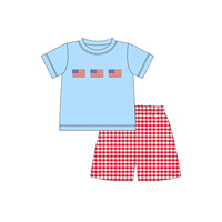 Nouvelle Collection 2026 : Tenues Smocked pour Enfants – Ensembles Boutique Filles Bébés et Tout-Petits pour le 4 Juillet avec Manches Bouffantes Festonnées