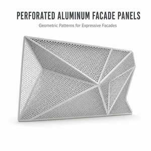 Panneaux de façade en aluminium perforé, découpe laser, revêtement mural extérieur, motif géométrique, façade de bâtiment - Product Image 6