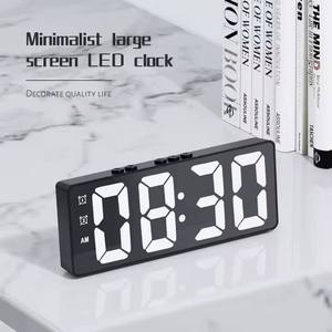HD Mirror LED <b>Digital</b> Alarm <b>Clock</b> Voice Control Snooze Function Dual Alarms Table <b>Clock</b> Dual Alarm <b>Clock</b> Night Mode Brightness - Product Image 6