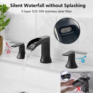 Robinet de <span class=keywords><strong>lavabo</strong></span> de salle de bain <span class=keywords><strong>avec</strong></span> garantie de 10 ans, 3 trous, 4-8 pouces, en laiton, <span class=keywords><strong>2</strong></span> poignées, mitigeur pour <span class=keywords><strong>lavabo</strong></span> et baignoire - Product Image 2