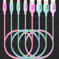 Pour iPhone iPad, lot de 4 câbles USB-A certifiés MFi de 1,8 m, charge rapide, transfert de données, protection contre les courts-circuits, nylon coloré