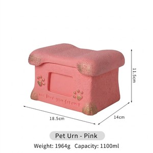 Pet <b>Urn</b> Black Rectangle Polyresin Cremation Box for <b>Cats</b> 18.5cm x 14cm x 11.5cm with Paw Print Design - Product Image 2