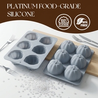 Moule à gâteau en silicone SILIKOLOVE Factory, 6 cavités, forme citrouille, pour mousse, LFGB Platinum, antiadhésif, sans BPA, 100% silicone alimentaire