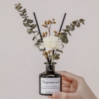 Décoration de la maison Private Label Verre Encens Roseau Bâton Aroma Diffuseur Ensembles Arrangement Floral Huile Essentielle Sans Feu