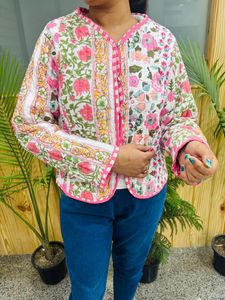 New Cotton Women's <b>Quilted</b> <b>Jacket</b> Block Printed Boho Style <b>Quilted</b> Handmade <b>Jackets</b>, Gifts Button Closer <b>Jacket</b> for Women Gifts - Product Image 3