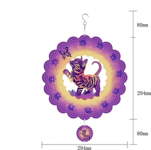 Cat 12 Inch Wind Spinners ,Garden Decoration Wind and Weather Holographic Illusion Spinner Animal Wind Spinners - Product Image 2