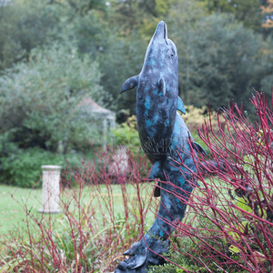 Sculpture moderne d'extérieur-Statue décorative en forme d'animal marin-Bronze-Deux dauphins-Décoration <span class=keywords><strong>de</strong></span> jardin - Product Image 3