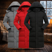 Veste d'hiver longue unisexe, rembourrée, à capuche, épaisse, matelassée, coupe-vent, logo personnalisé, grande taille, écologique, respirante, couleur unie