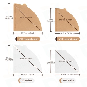 Filtres à café en papier écologiques en forme de V V01 V02, utilisation portable en <span class=keywords><strong>cuisine</strong></span>, filtres à café à dégoulinement brun et blanc - Product Image 6