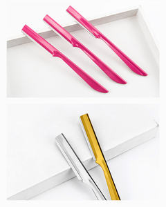 <span class=keywords><strong>Rasoir</strong></span> à sourcils XR123 #   Tondeuse à sourcils jetable en fer blanc avec manche, outil de rasage et de dermaplaning pour le modelage du visage, à pointe inclinée - Product Image 5