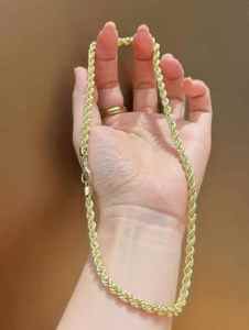 תכשיטי זהב מלא תכשיטים סיטוני זהב 18 קראט תכשיטים צהוב רוז 18 קראט שרשרת טוויסט זהב אמיתי - Product Image 3