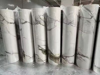 Autocollant Mural en Mousse PET Imperméable à Motif Marbre 3D de Haute Qualité, Auto-adhésif pour Décoration Intérieure