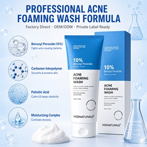 Limpiador facial <span class=keywords><strong>de</strong></span> etiqueta privada Limpiador <span class=keywords><strong>de</strong></span> eliminación <span class=keywords><strong>de</strong></span> espinillas <span class=keywords><strong>10</strong></span>% Peróxido <span class=keywords><strong>de</strong></span> <span class=keywords><strong>benzoilo</strong></span> Lavado facial espumoso antiacné - Product Image 2