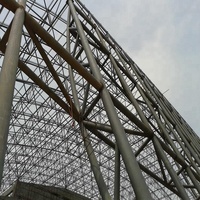 Structure de toit en treillis spatial préfabriqué en acier léger Q235/Q355, conception de structure en grille sphérique boulonnée pour entrepôt en acier/abri à charbon