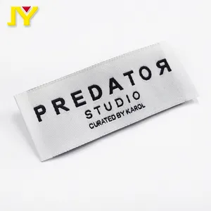 Custom Logo Clothes Tagger White Name Size Labels Woven Necklabels Garment Accessories Tags For Clothing Woven