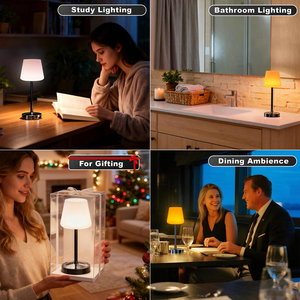 Lampe de table sans fil rechargeable et étanche, lumière de douche portable à intensité variable, lampe de chevet extérieure pour chambre, cuisine, camping - Product Image 5