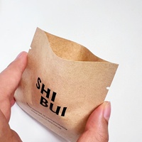 Emballage de sachets de thé en papier kraft écologique imprimé sur mesure, scellage thermique, sachet de thé de qualité alimentaire aseptique, pochette à faible barrière d'oxygène