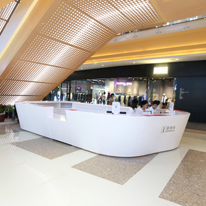 CR016 Stone-like Corrosion Proof FRP Checkout Counter <b>Bar</b> Counter for Office Reception Space Library Gallery Mall Counter - Product Image 6