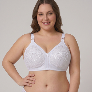 <span class=keywords><strong>Soutien</strong></span>-<span class=keywords><strong>gorge</strong></span> minimisant sans armatures et non doublé, en dentelle brodée, coupe F, couvrance totale, grande taille, vente en gros d'usine, pour un port quotidien confortable - Product Image 1