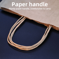 Sacs en papier personnalisés, kraft brun, avec poignée en corde, pour les en-cas, la boulangerie, les emballages à emporter, sacs de shopping naturels avec impression de logo