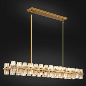 Lampade a Sospensione Lineari in Ottone, Illuminazione Moderna Nordica a Forma di Bicchiere di Vino, Lampadario <span class=keywords><strong>per</strong></span> Isola Cucina - Product Image 5