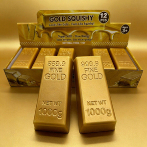 Juguete Antiestrés de Espuma con Forma de Ladrillo de Oro Imitación, Textura de Mantequilla, Rebote Lento, para Oficina, Venta al Por Mayor de Fábrica - Product Image 1