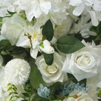 Usine Saint-Valentin Vente en gros Personnalisé Artificielle Blanc Soie Scène Fleur Arche De Mariage Décor Floral et Graduation Corne Arc Fleur