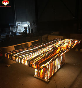 مخصص حديث مصقول حجر اليشم أونيكس أعلى الرخام الفاخر طبيعي أثاث غرفة الطعام المعاصرة شقة - Product Image 4