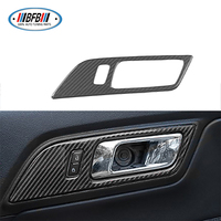 Kit de garnitures intérieures en fibre de carbone véritable noire à 4 trous pour tableau de bord Mustang 2015+ Luxe 100% compatible