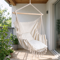 Fauteuil suspendu moderne pour jardin, terrasse, patio, avec structure en bois, mobilier d'intérieur et d'extérieur, parc
