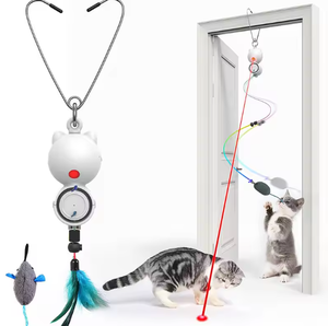 Juguete Interactivo para Gatos 2 en 1 con Luz LED y Varita Colgante, Juguete para Estimular el Movimiento de Mascotas - Product Image 2