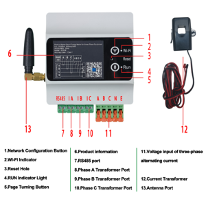 Acrevpower thông minh Meter 3-giai đoạn Zero xuất khẩu thiết bị ngăn chặn dư thừa điện từ trở về lưới điện cho ban công MPPT điều khiển - Product Image 5