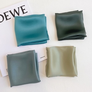 Foulard <span class=keywords><strong>carré</strong></span> fin en <span class=keywords><strong>soie</strong></span> <span class=keywords><strong>de</strong></span> mûrier véritable imprimé couleur unie pour femme, style coréen, élégant, pour le printemps et l'automne, peut servir <span class=keywords><strong>de</strong></span> cache-cou ou <span class=keywords><strong>de</strong></span> bandeau pour cheveux - Product Image 3